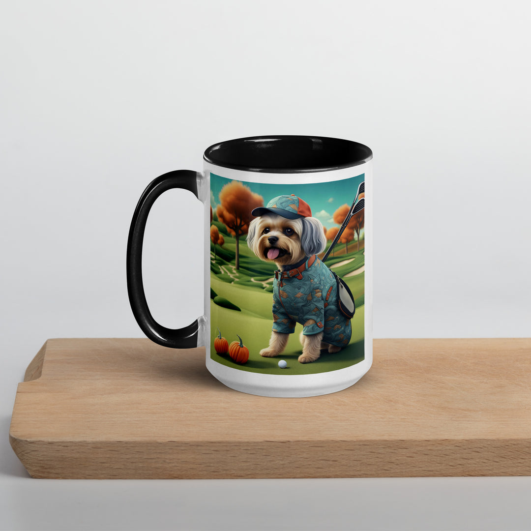 Pekapoo Golfer- Mug with Color Inside v8