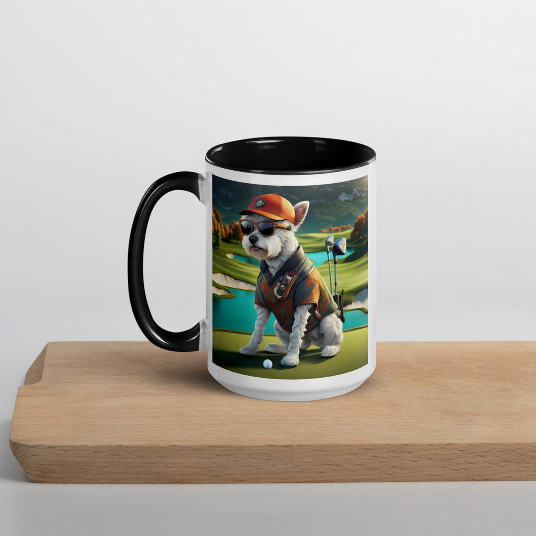 Pekapoo Golfer- Mug with Color Inside v13