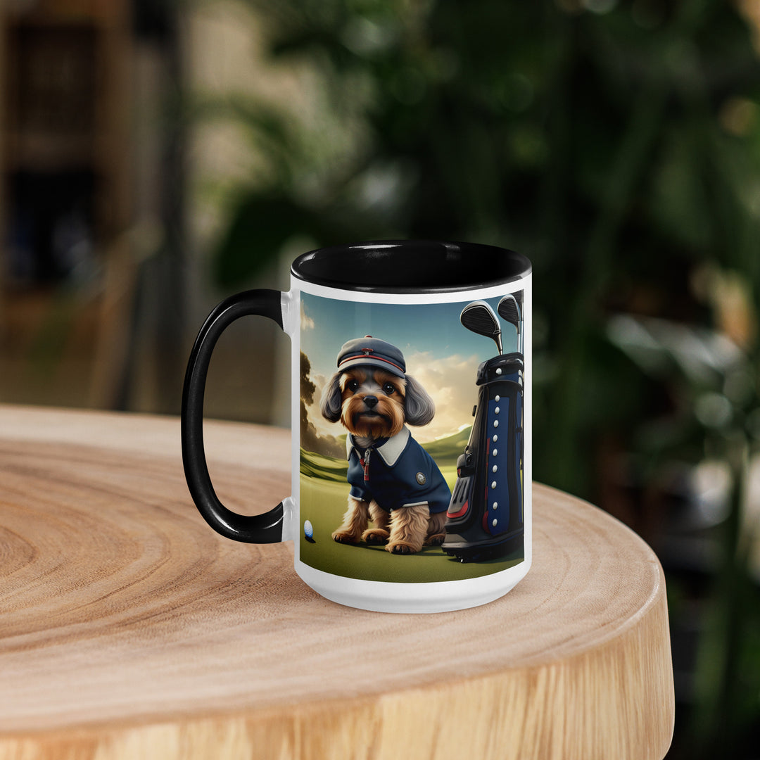 Pekapoo Golfer- Mug with Color Inside v6