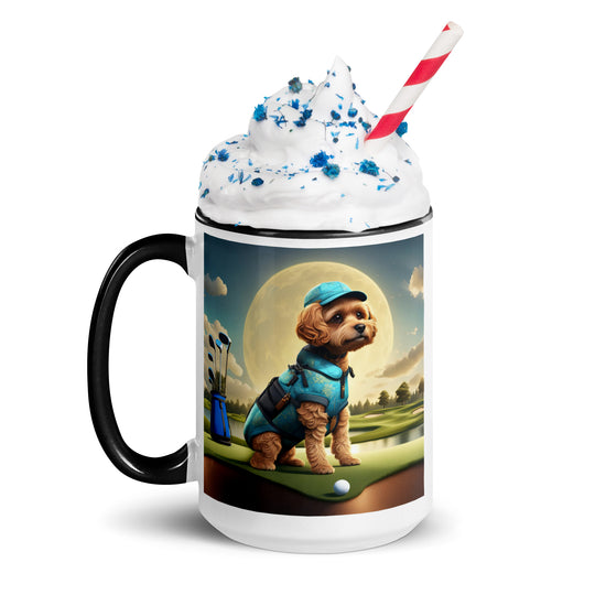 Pekapoo Golfer- Mug with Color Inside v9