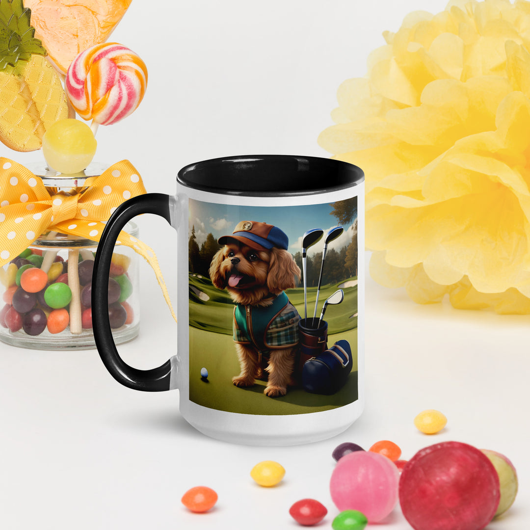 Pekapoo Golfer- Mug with Color Inside v12