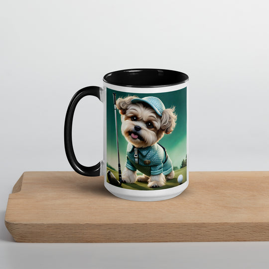 Shih-Poo Golfer- Mug with Color Inside