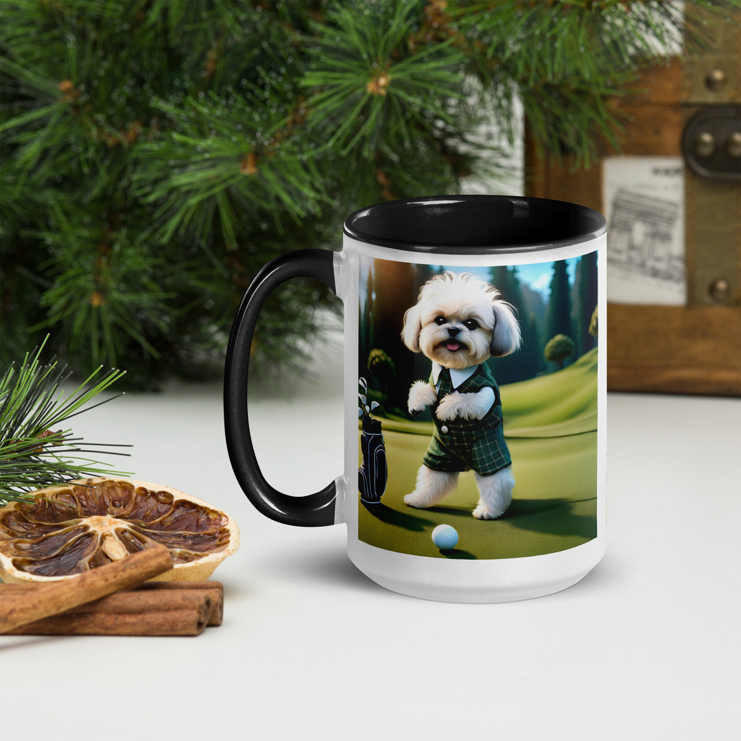 Shih-Poo Golfer- Mug with Color Inside v3