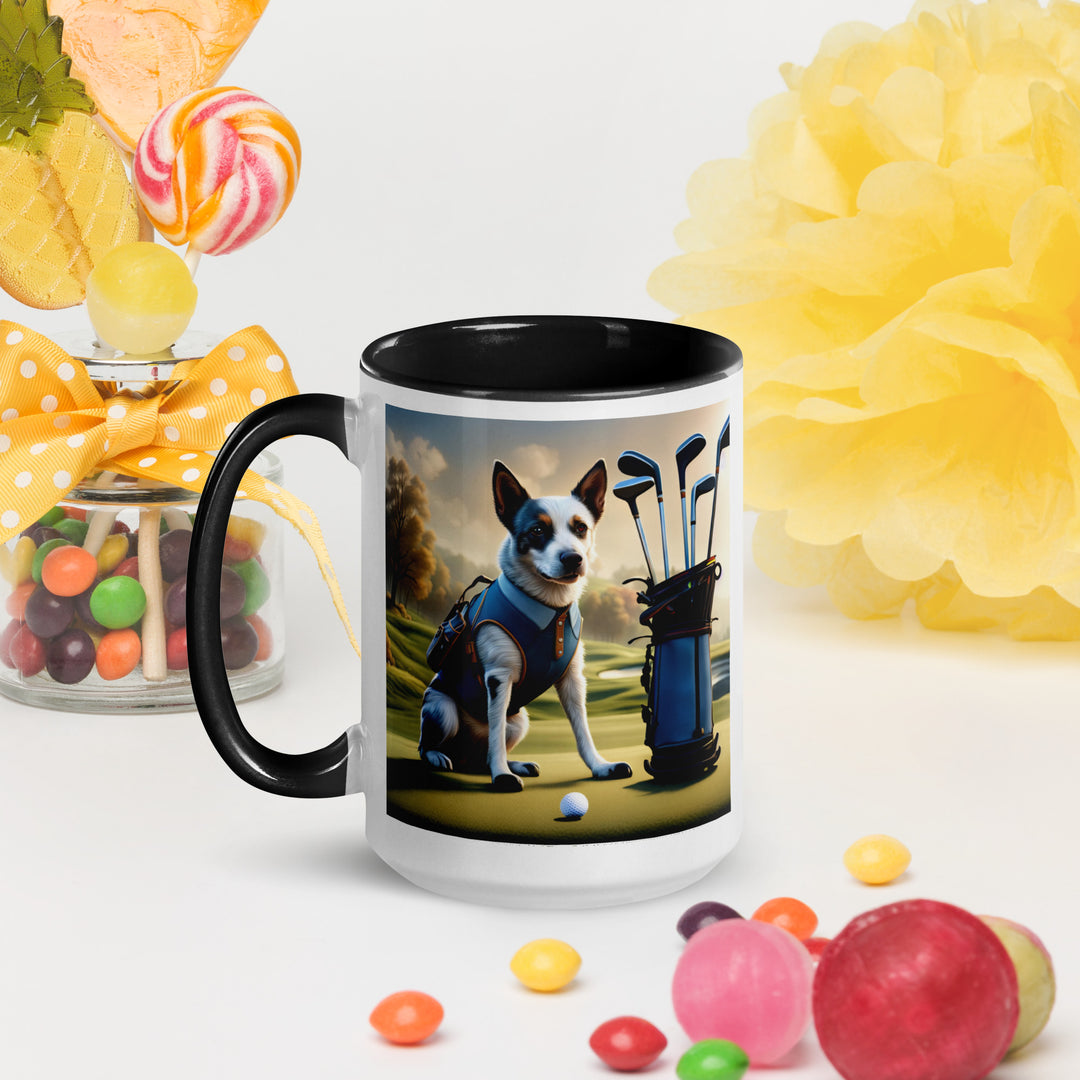 Texas Heeler Golfer- Mug with Color Inside v7