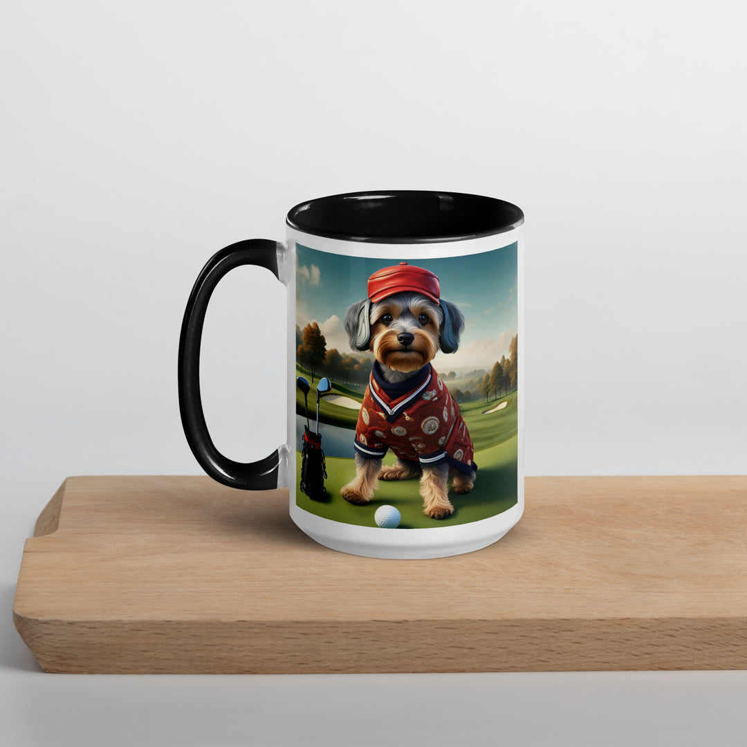 Yorkipoo Golfer- Mug with Color Inside v2