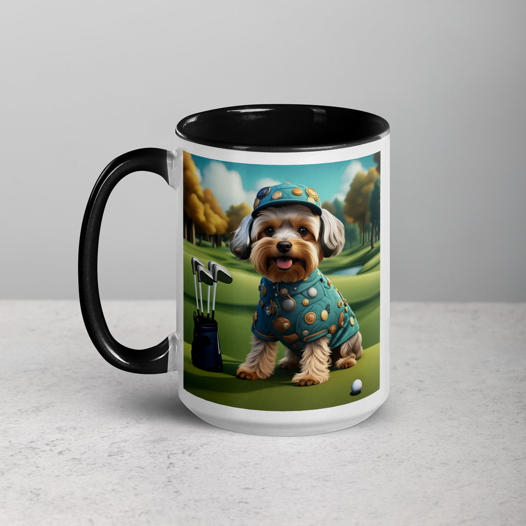 Yorkipoo Golfer- Mug with Color Inside v3