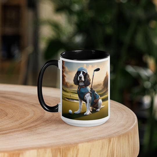 Sprocker Spaniel Golfer- Mug with Color Inside