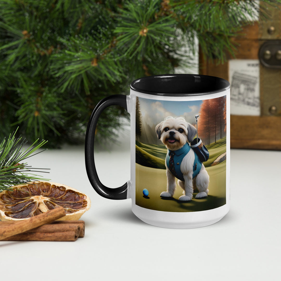 Pugapoo Golfer- Mug with Color Inside v2