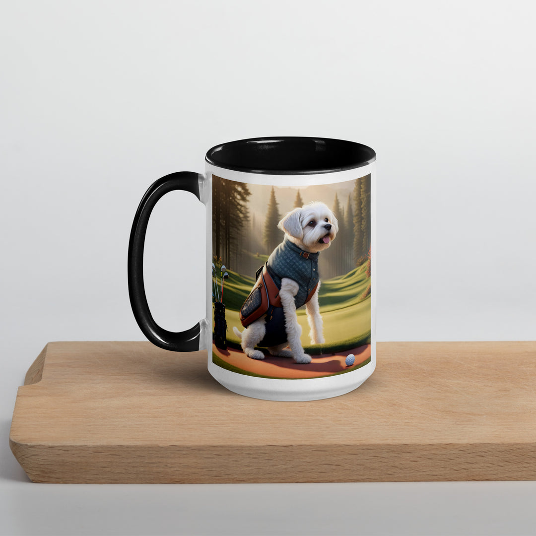 Pugapoo Golfer- Mug with Color Inside v8
