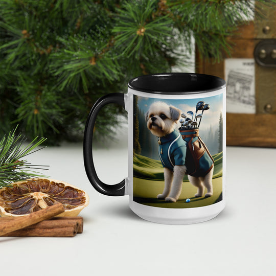 Pugapoo Golfer- Mug with Color Inside v9