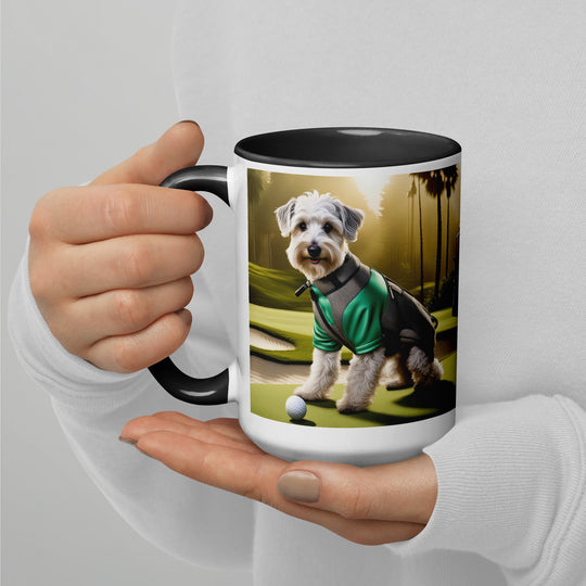 Schnoodle Golfer- Mug with Color Inside v3