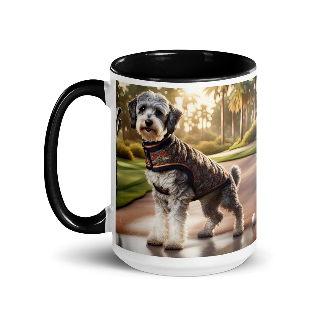 Schnoodle Golfer- Mug with Color Inside v11