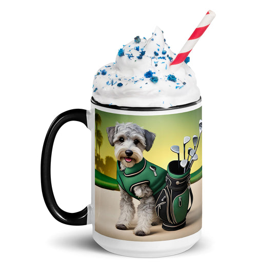 Schnoodle Golfer- Mug with Color Inside v13