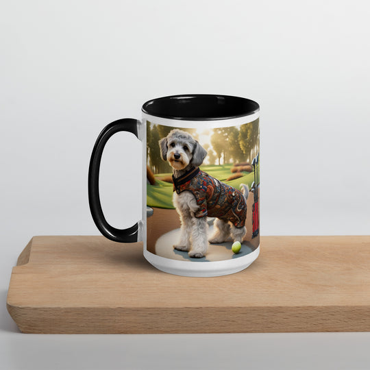 Schnoodle Golfer- Mug with Color Inside v14