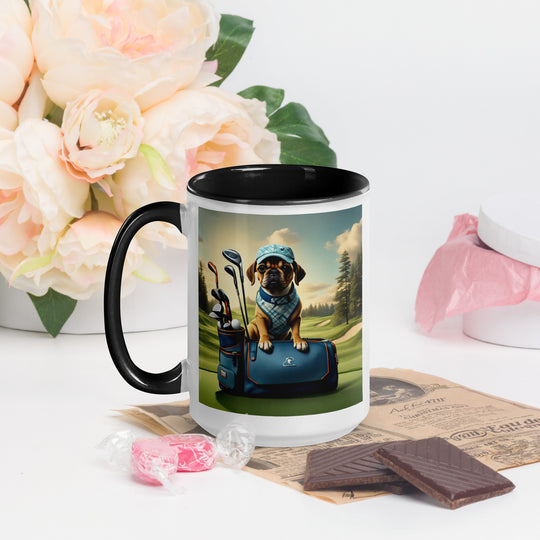 Puggle Golfer- Mug with Color Inside v2