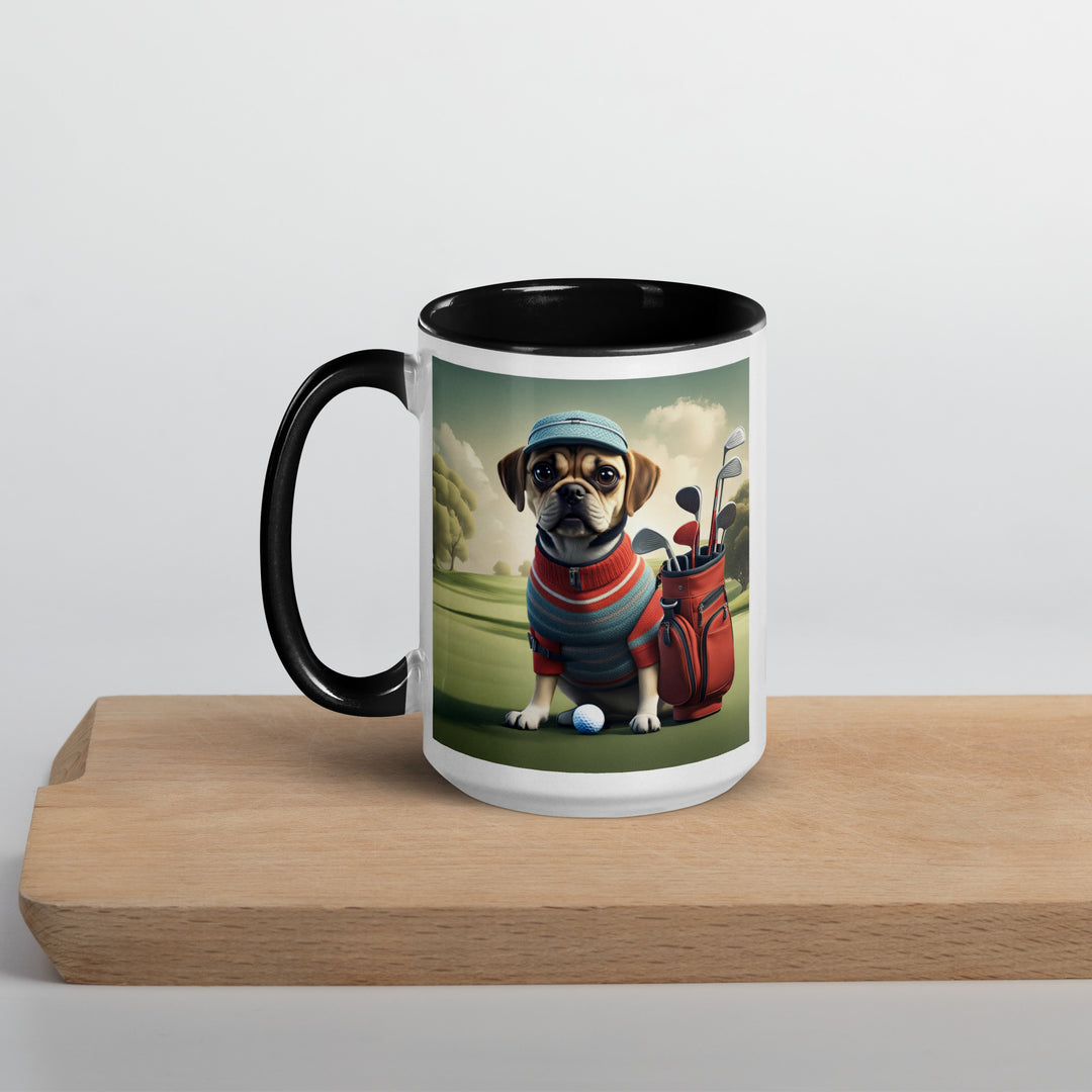 Puggle Golfer- Mug with Color Inside v3