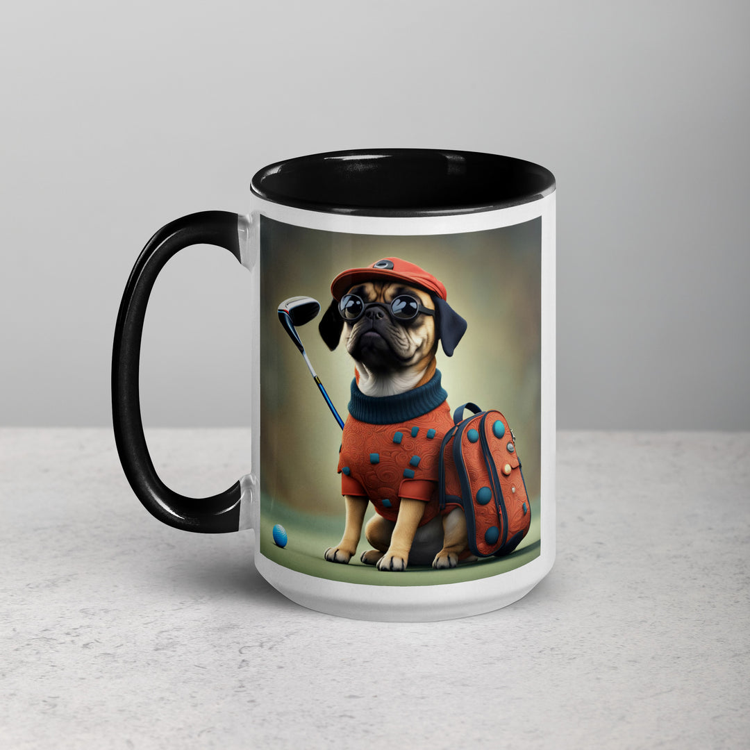 Puggle Golfer- Mug with Color Inside v4