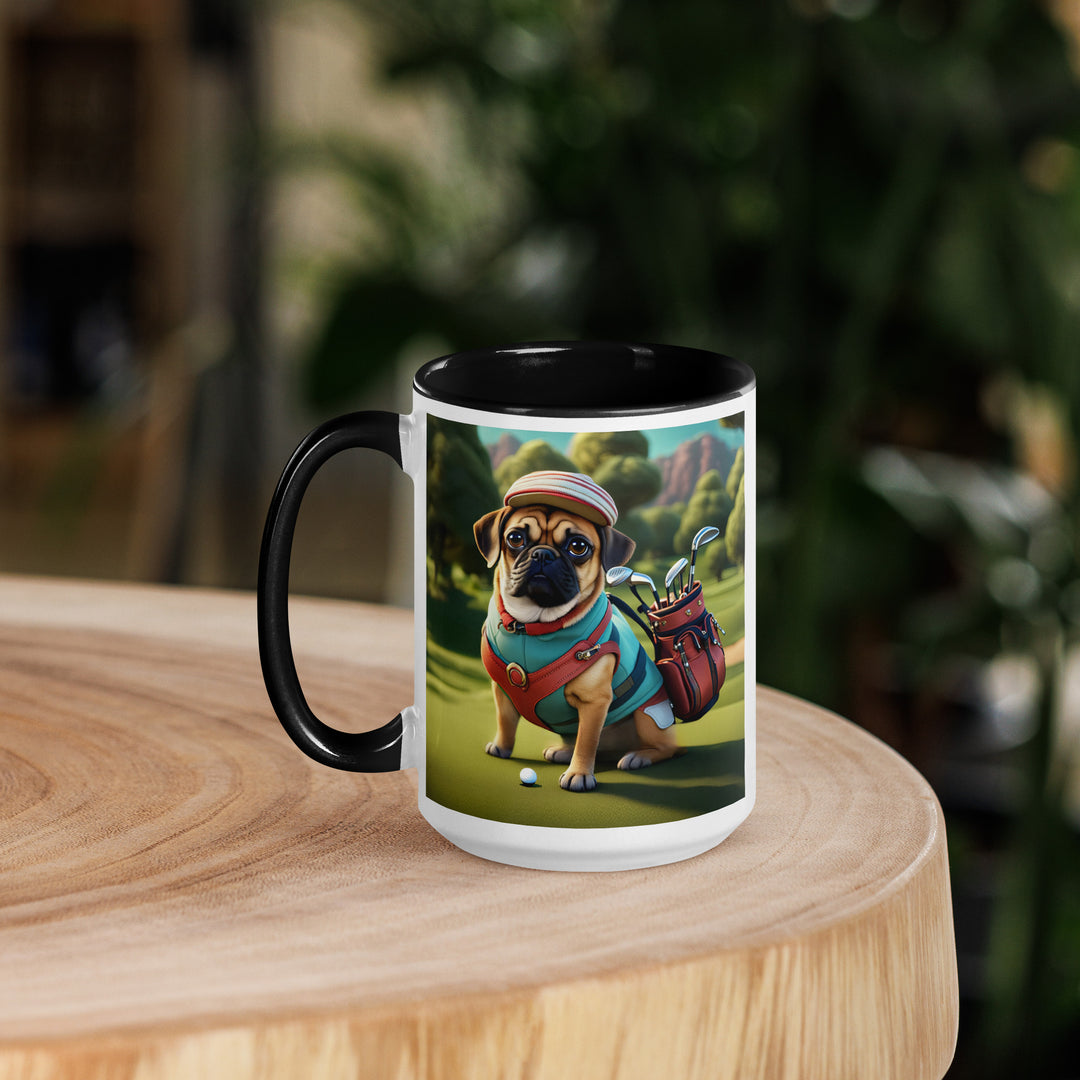 Puggle Golfer- Mug with Color Inside v5