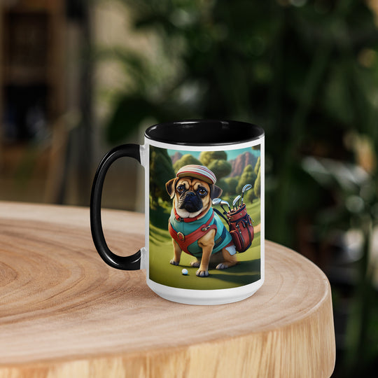 Puggle Golfer- Mug with Color Inside v5