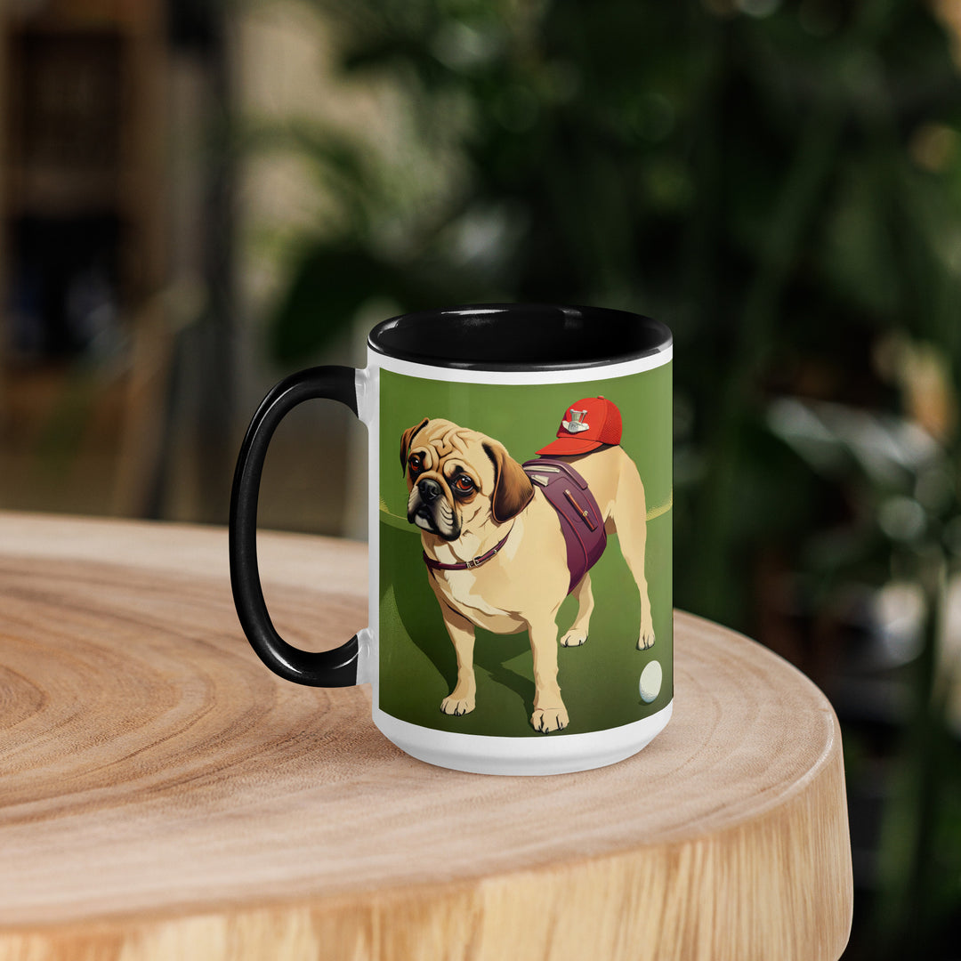 Puggle Golfer- Mug with Color Inside v11