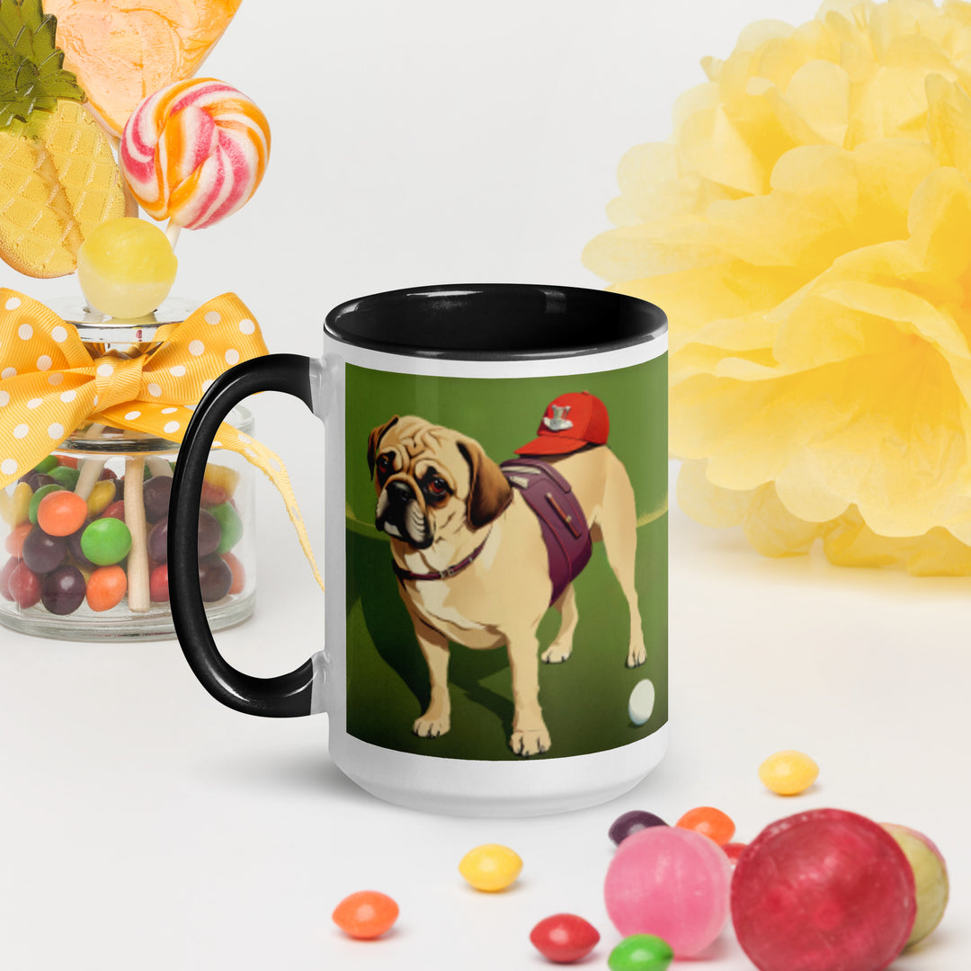 Puggle Golfer- Mug with Color Inside v12