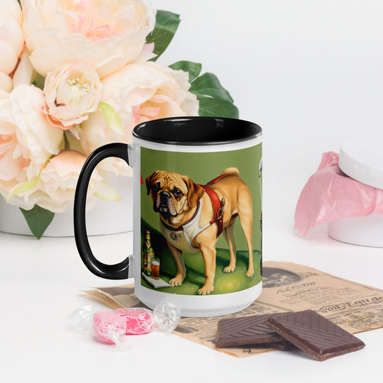 Puggle Golfer- Mug with Color Inside v15