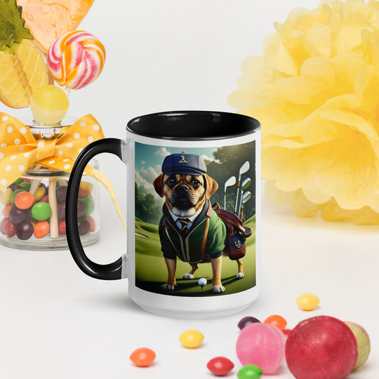 Puggle Golfer- Mug with Color Inside v16