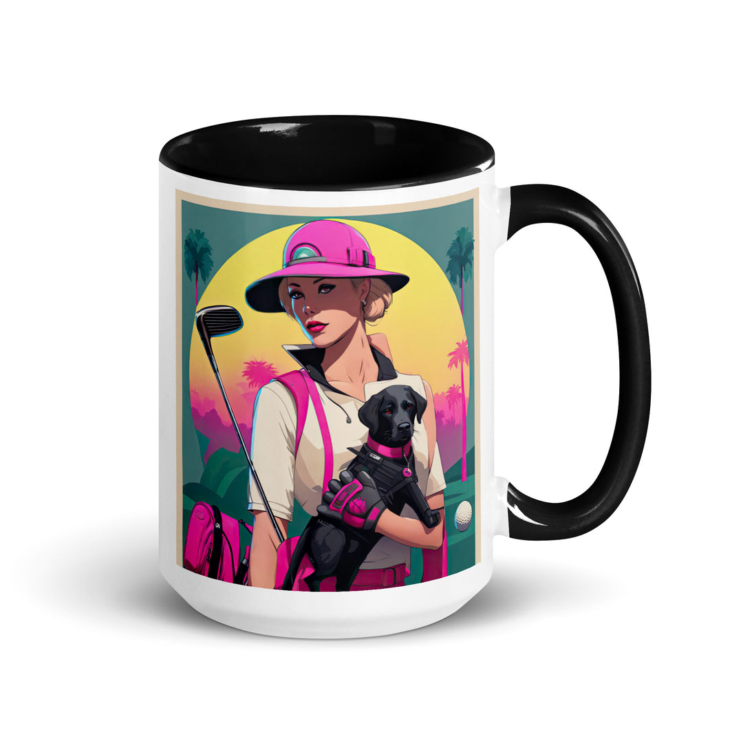 Mug with Color Inside-Labrador Retriever Golfer