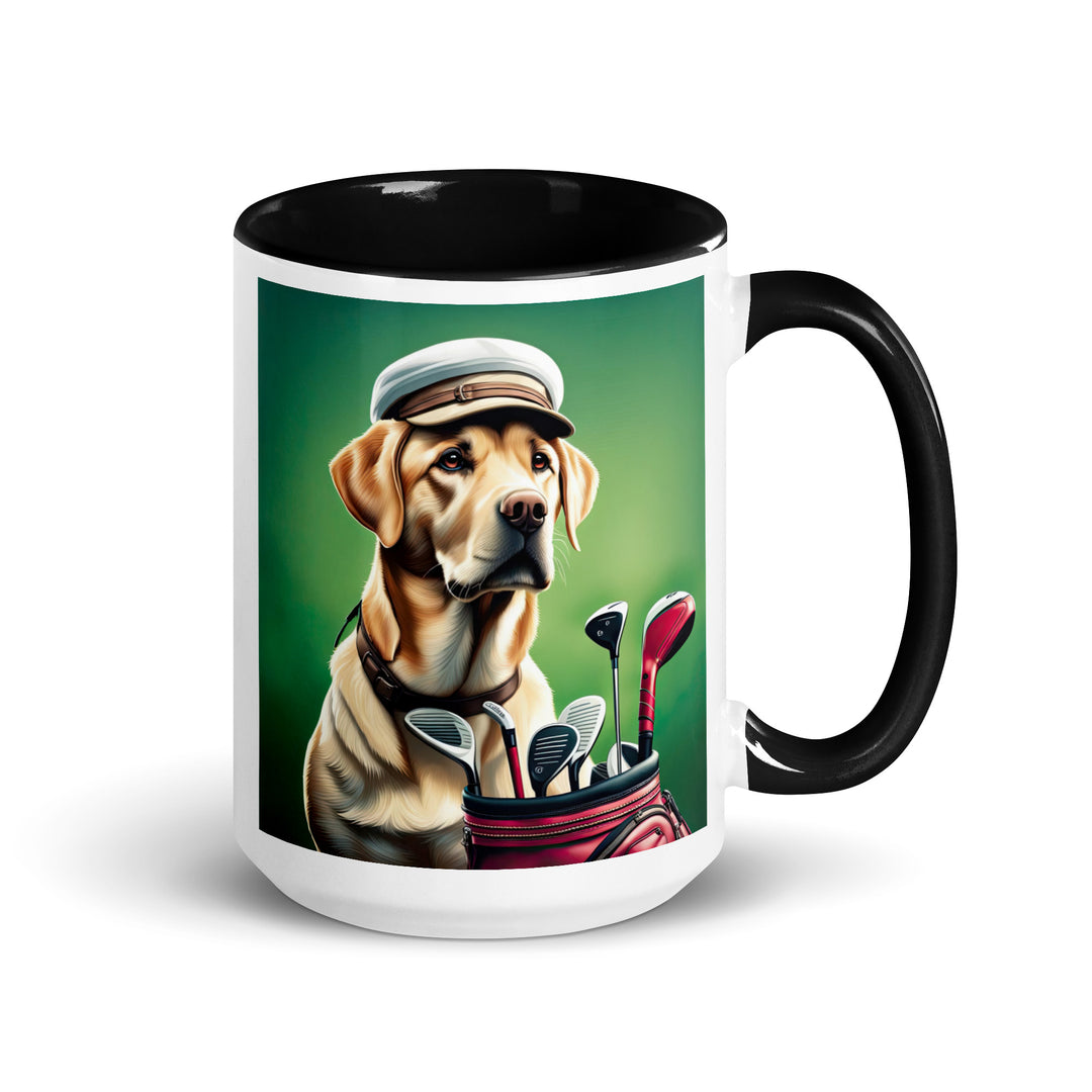 Mug with Color Inside-Labrador Retriever Golfer V2