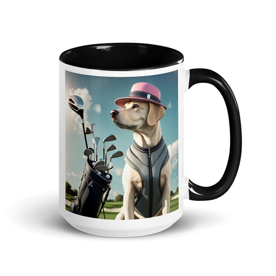 Mug with Color Inside-Labrador Retriever Golfer V3