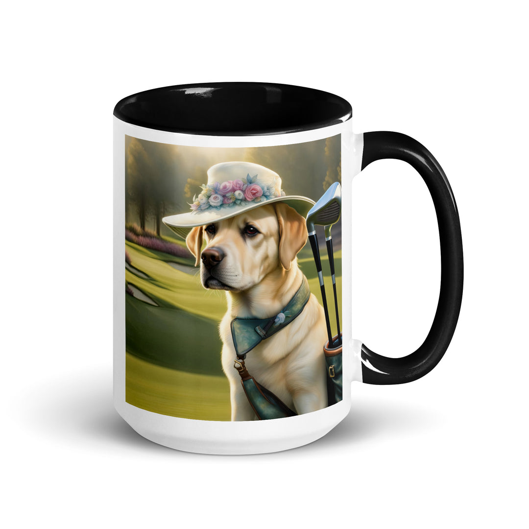 Mug with Color Inside-Labrador Retriever Golfer V4