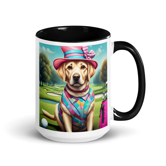 Mug with Color Inside-Labrador Retriever Golfer V6