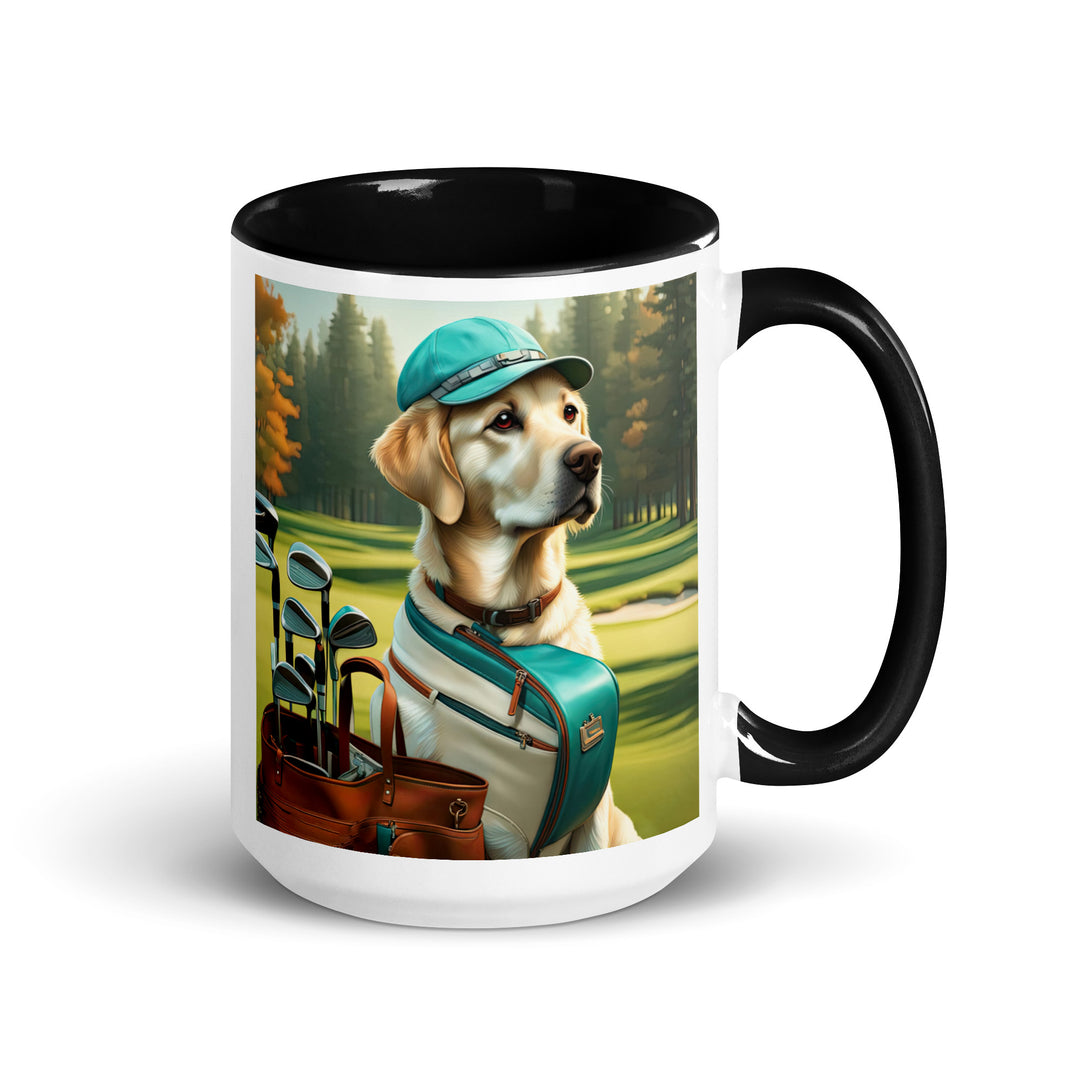 Mug with Color Inside-Labrador Retriever Golfer  V7