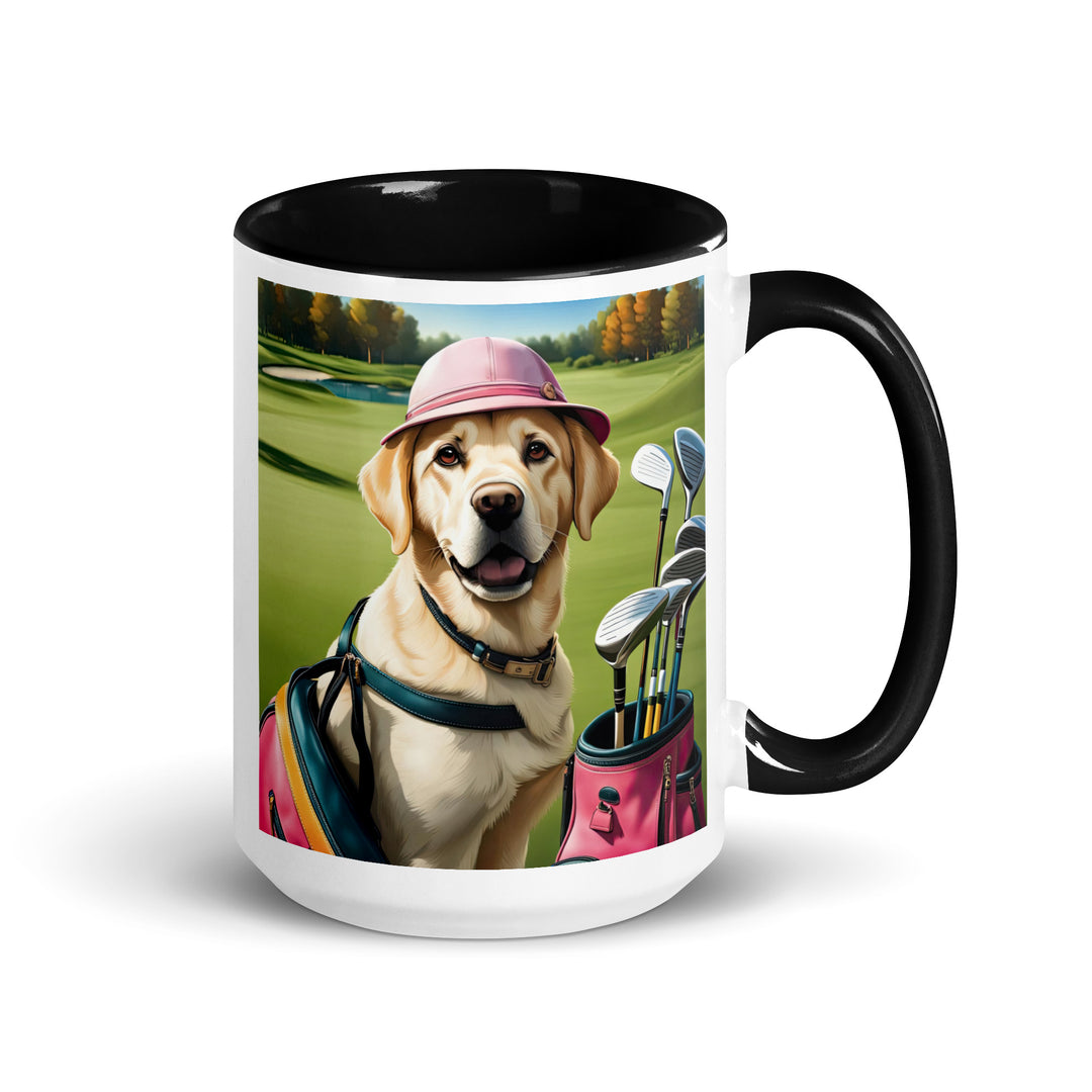 Mug with Color Inside-Labrador Retriever Golfer V10