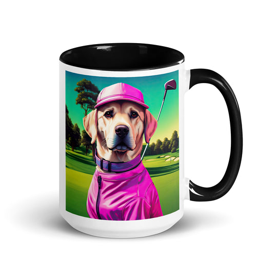 Mug with Color Inside-Labrador Retriever Golfer V14