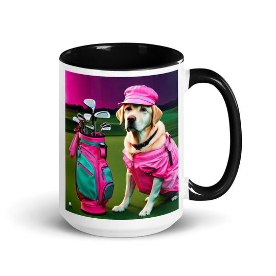 Mug with Color Inside-Labrador Retriever Golfer V16