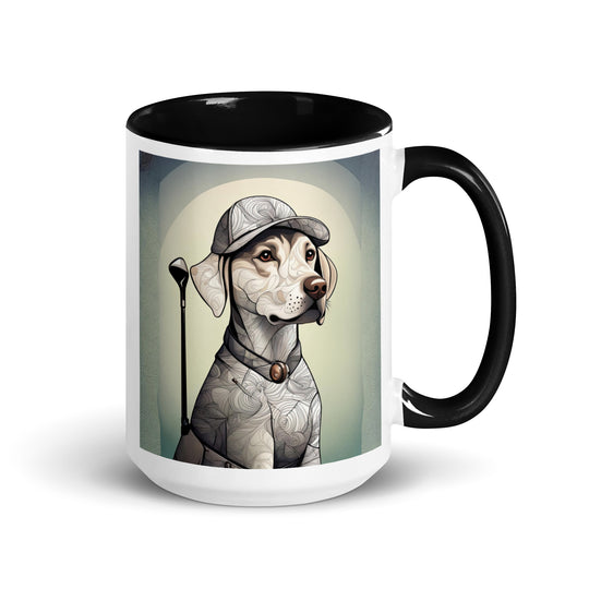 Mug with Color Inside-Labrador Retriever Golfer V17