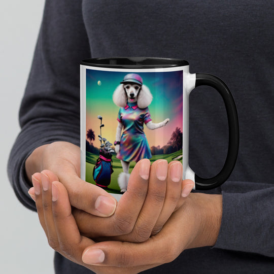 Poodle Golfer- Mug with Color Inside
