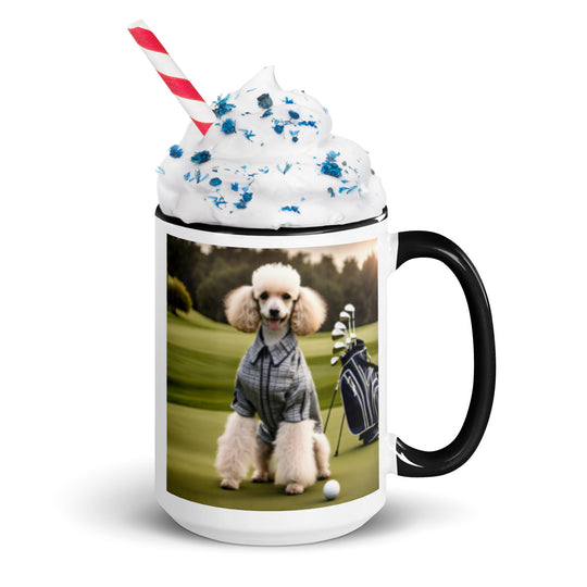 Poodle Golfer- Mug with Color Inside v2