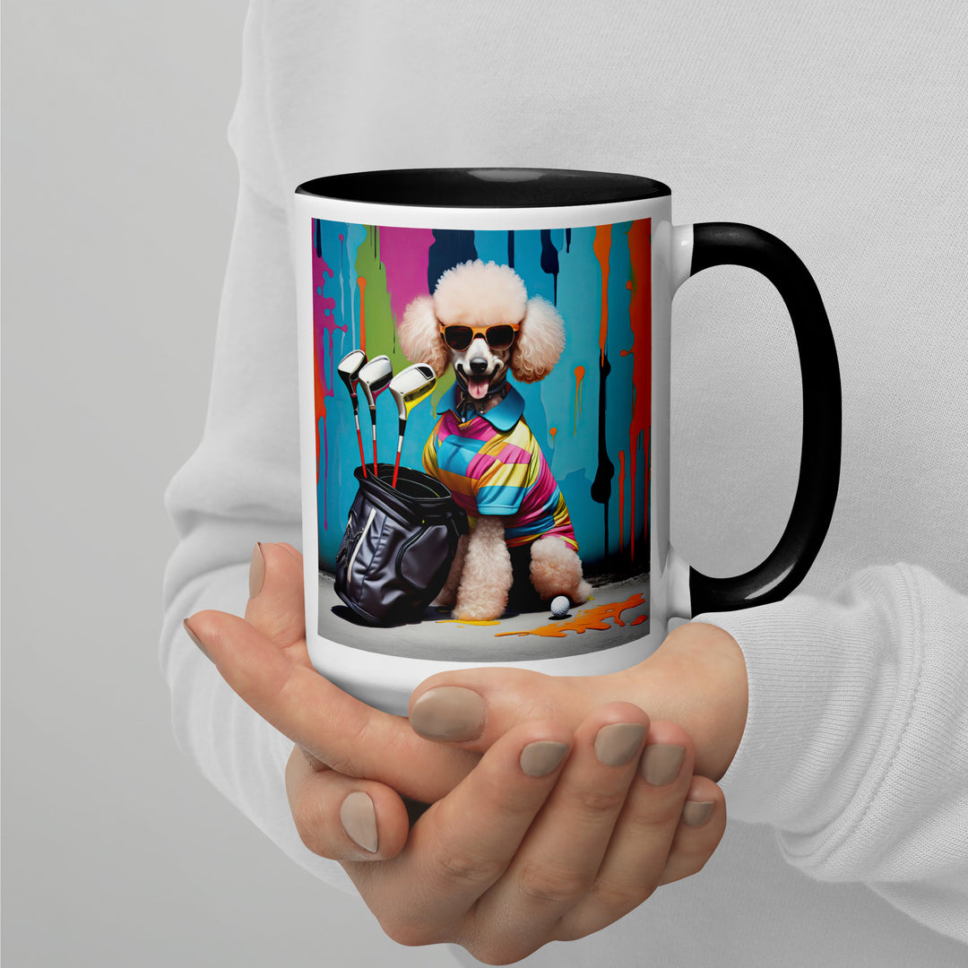 Poodle Golfer- Mug with Color Inside v3
