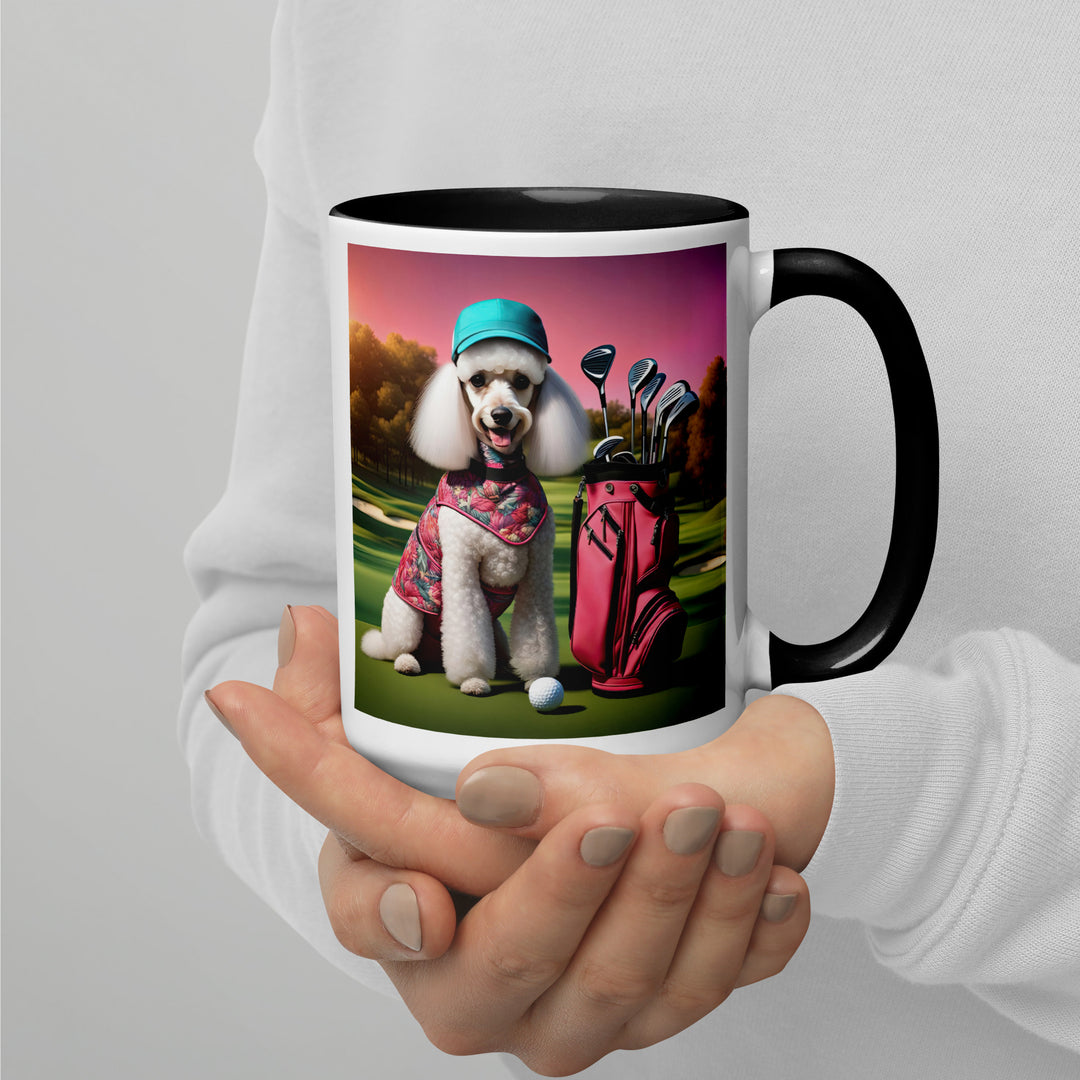 Poodle Golfer- Mug with Color Inside v5