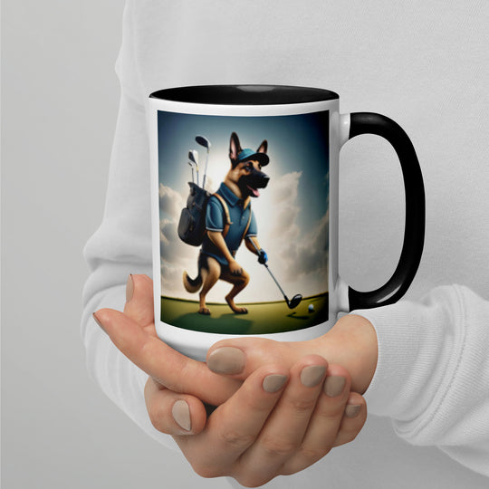 German Shepherd Golfer- Mug with Color Inside V6