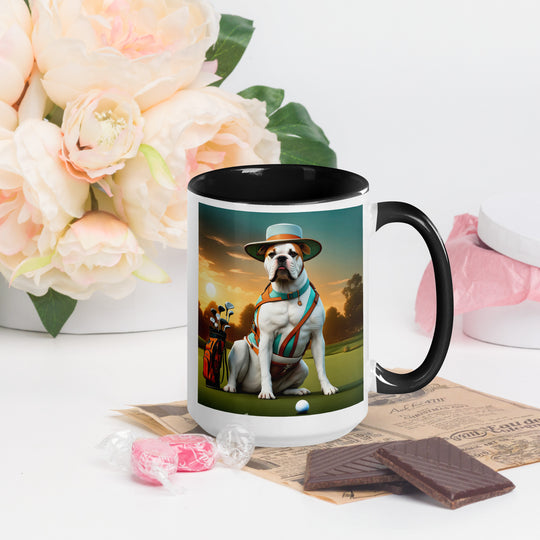 American Bulldog Golfer- Mug with Color Inside v2