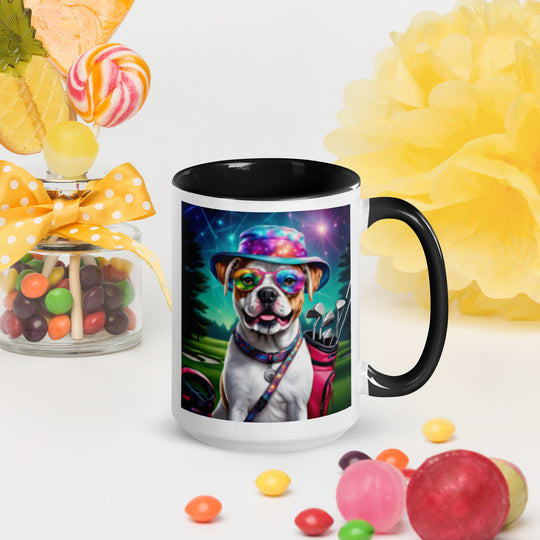 American Bulldog Golfer- Mug with Color Inside v4