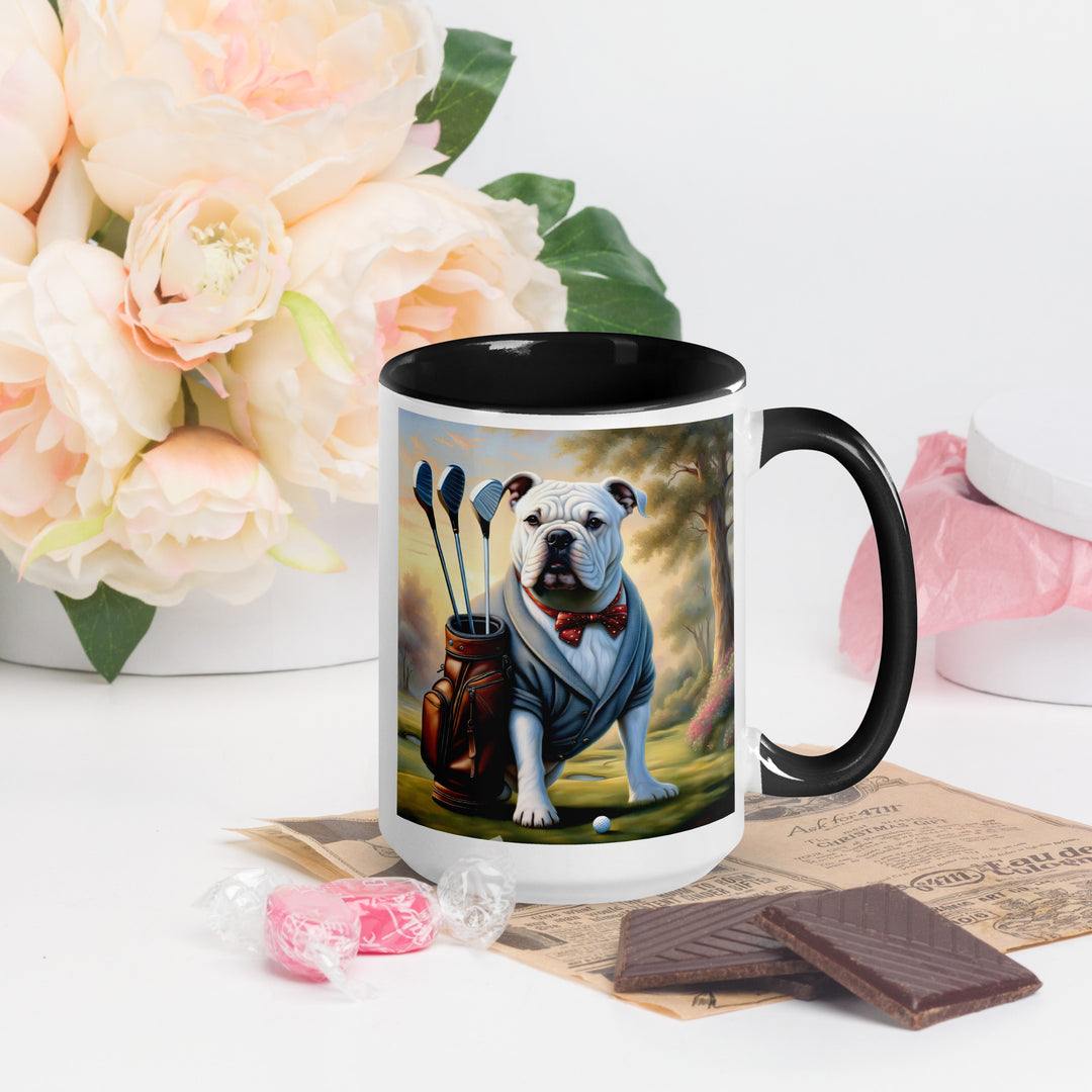 Bulldog Golfer- Mug with Color Inside