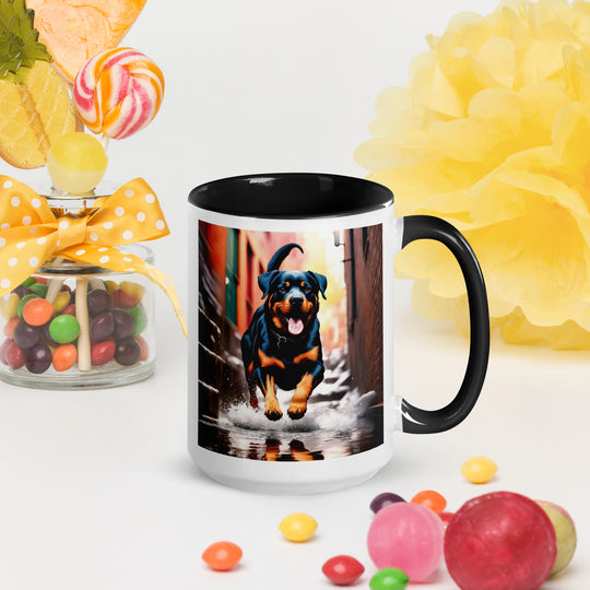 Rottweiler- Mug with Color Inside v4