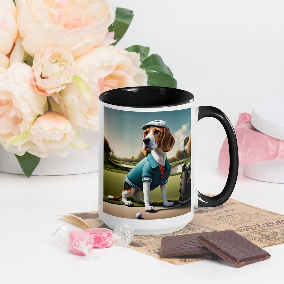 Beagle Golfer- Mug with Color Inside v2