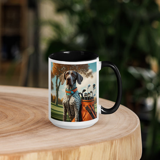 German Shorthaired Pointer Golfer- Mug with Color Inside