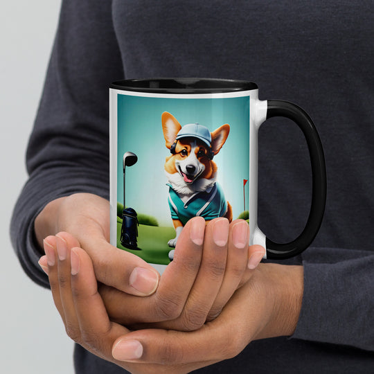 Pembroke Welsh Corgi Golfer- Mug with Color Inside