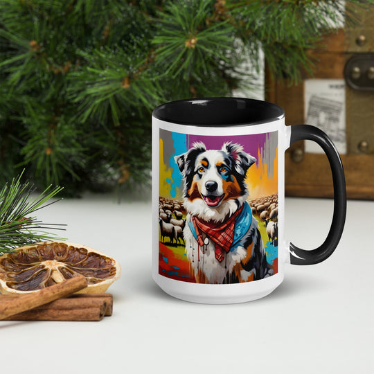 Australian Shepherd- Mug with Color Inside v3